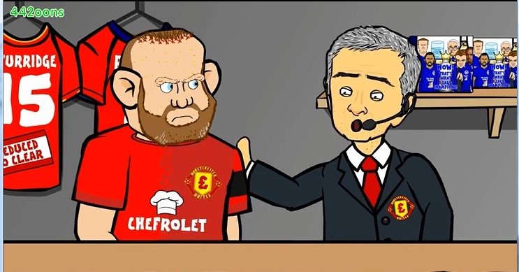 Hoat hinh vui Mourinho ban Rooney voi hai goi tuong ca chua hinh anh