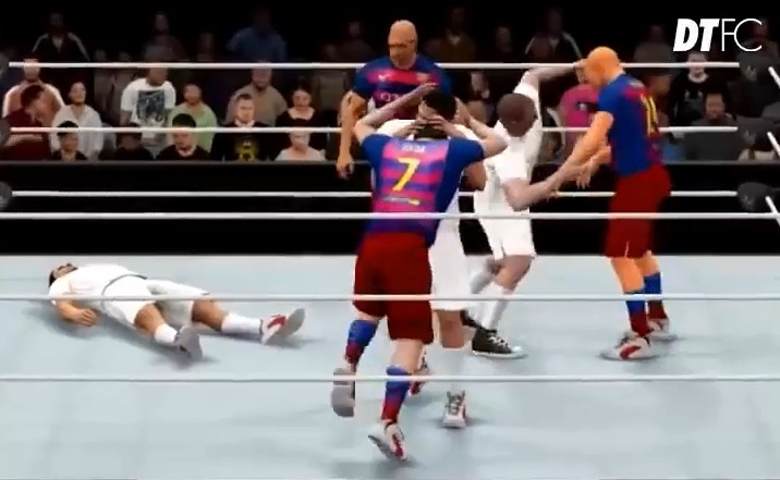 Hoat hinh vui: Khi El Clasico bien thanh vo dai WWE hinh anh