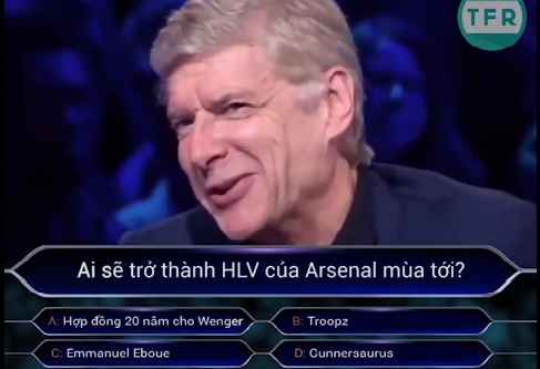 Clip vui: Arsene Wenger di thi 'Ai la trieu phu' hinh anh
