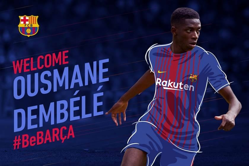 Fan Barca the hien tinh yeu voi Ousmane Dembele hinh anh