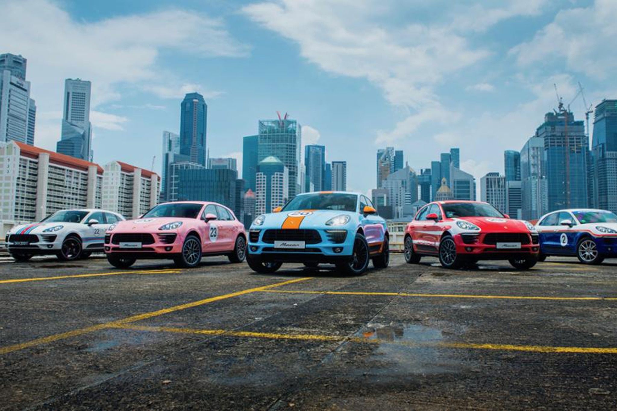 Porsche trung bay 5 phien ban the thao cua SUV Macan tai Singapore hinh anh