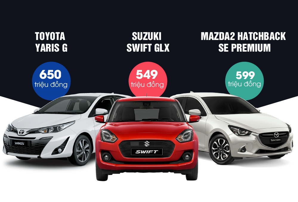 Tan binh Mazda2 va Suzuki Swift doi dau Toyota Yaris hinh anh