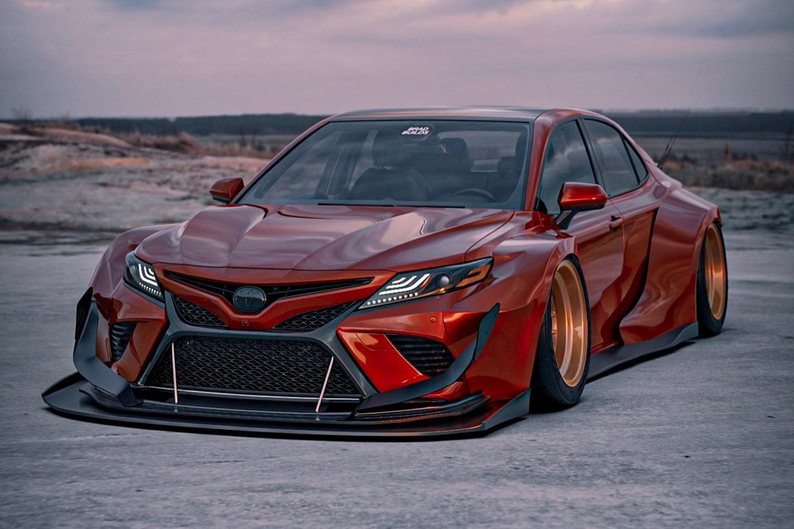 Toyota Camry lot xac du dan voi body kit than rong hinh anh