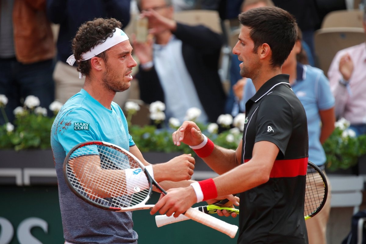 Highlights Tu ket Phap mo rong Marco Cecchinato vs Novak Djokovic hinh anh