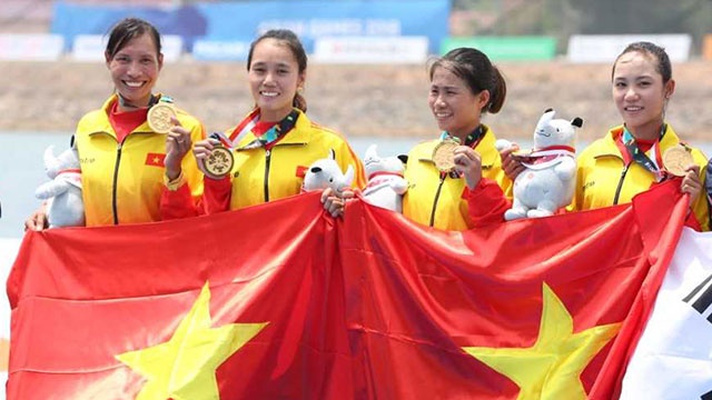 Doi rowing giai con khat vang cho Doan Viet Nam tai ASIAD 18 hinh anh