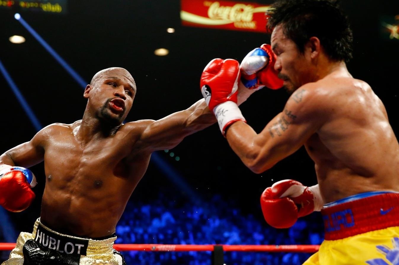 Mayweather gap Pacquiao lot top tran dau quyen anh kinh dien hinh anh