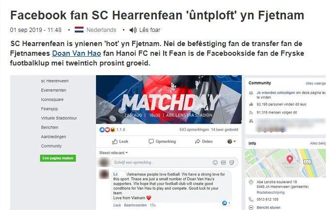 Van Hau gia nhap SC Heerenveen anh 1