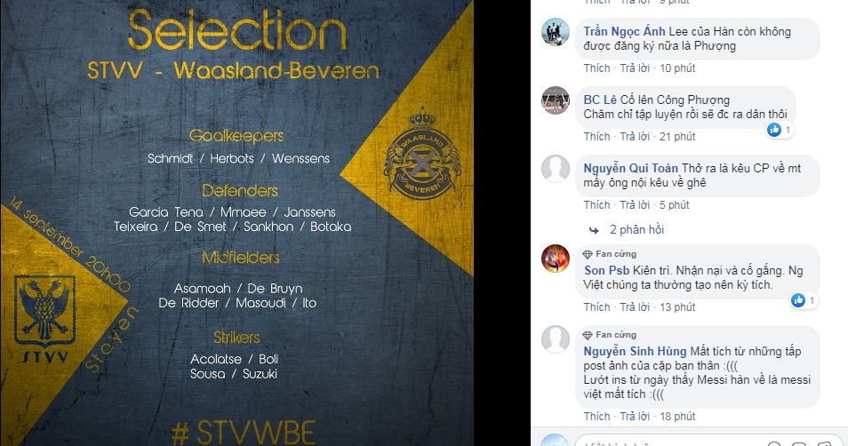 Cong Phuong khong co ten trong danh sach Sint-Truidense anh 1