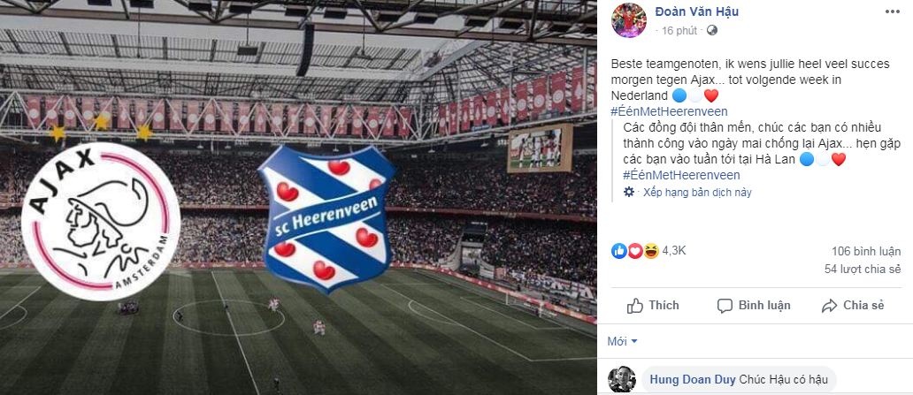 Van Hau chuc Heerenveen dau Ajax anh 1