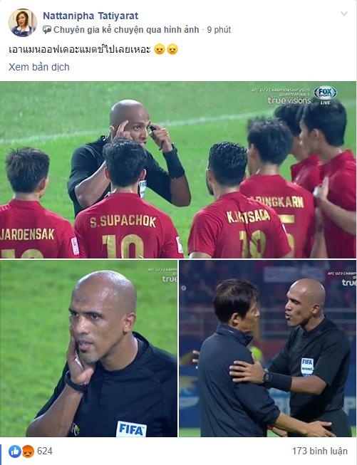 Trong tai khien U23 Thai Lan thua anh 1