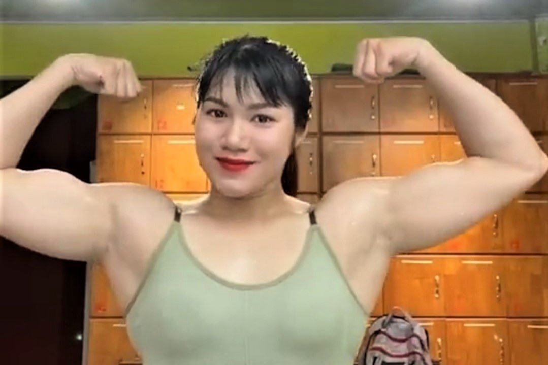 Hon 7 trieu luot xem nu VDV khoe co bap tren mang xa hoi hinh anh