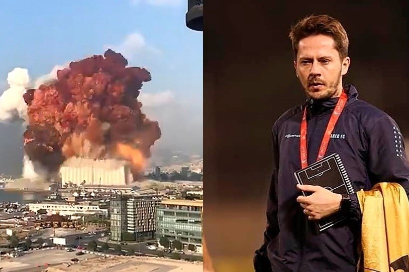 HLV doi vo dich Lebanon hoang loan khi chung kien vu no o Beirut hinh anh