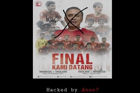 Trang chu LDBD Indonesia bi tan cong hinh anh