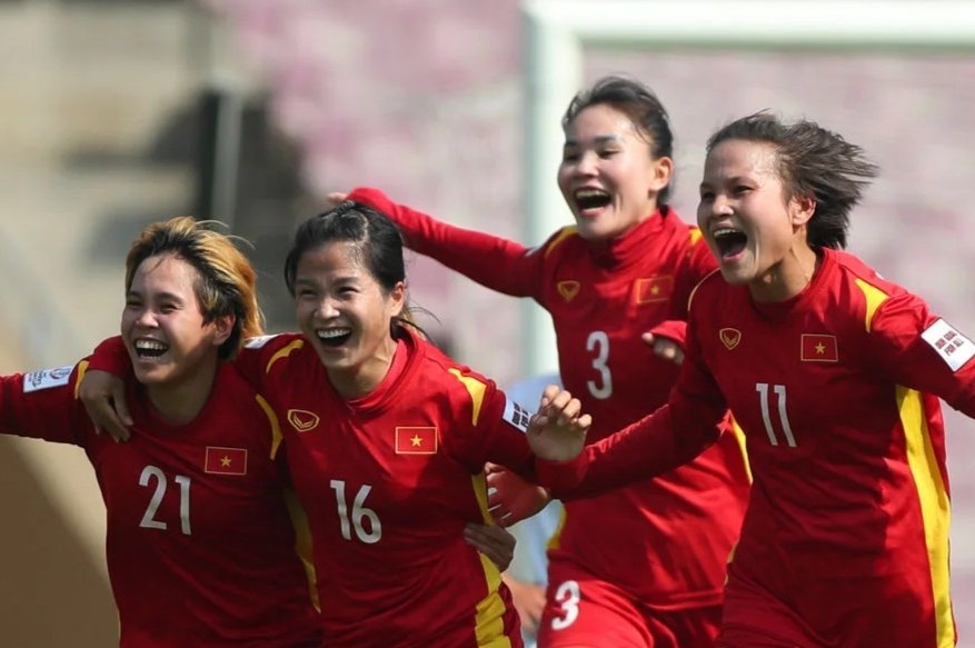 Tuyen nu Viet Nam vo oa khi gianh ve du World Cup hinh anh