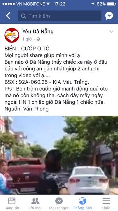 Xuất hiện clip cướp xe ô tô giữa ban ngày tại đà nẵng ảnh 1 Xuat hien clip cuop xe o to giua ban ngay tai da nang anh 1