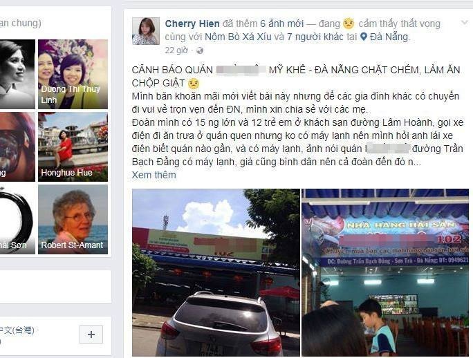 Khách tố quán ăn ở Đà Nẵng chặt chém ảnh 1 Khach to quan an o Da Nang chat chem anh 1