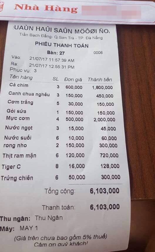 Bí thư Đà Nẵng chỉ đạo xử lý nghiêm vụ nhà hàng chặt chém du khách ảnh 1 Bi thu Da Nang chi dao xu ly nghiem vu nha hang chat chem du khach anh 1