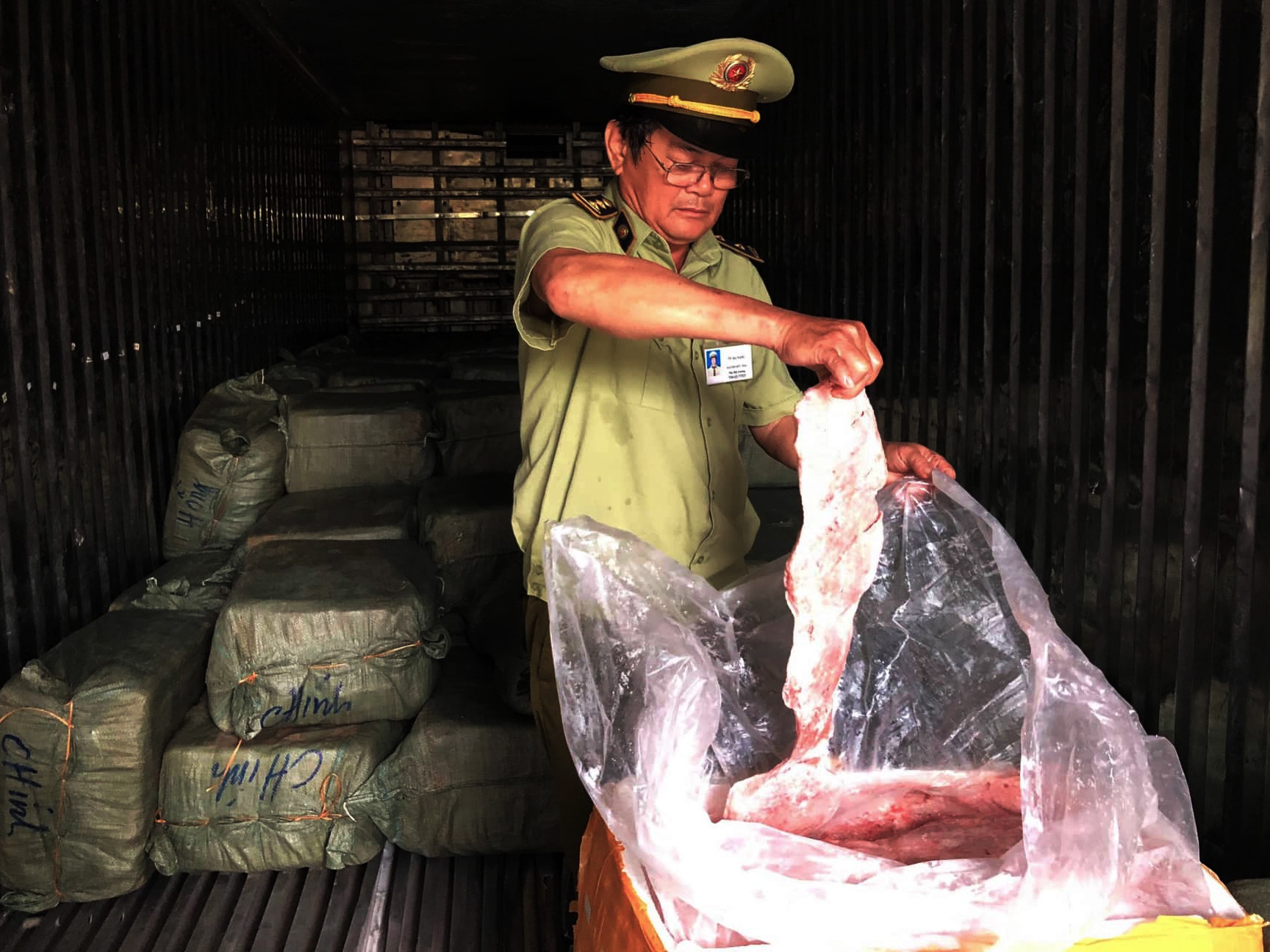 Container cho hon 6,5 tan thit dong vat hoi thoi vao TP.HCM hinh anh