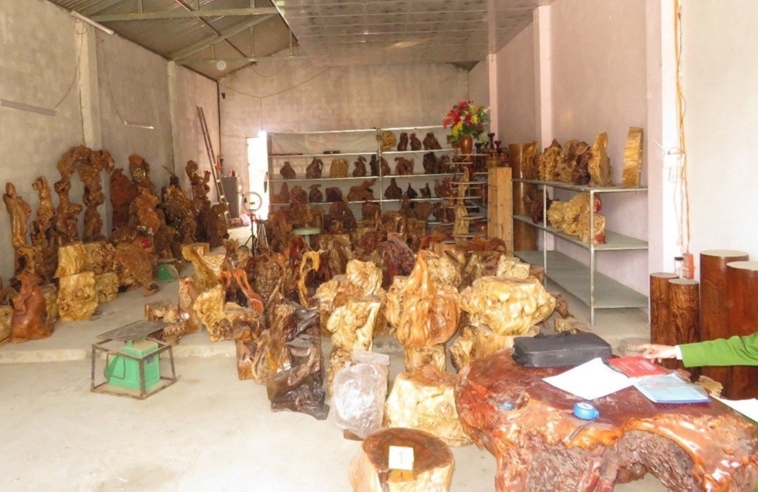 Bat tam giam 2 nguoi chuyen thu gom go quy trai phep hinh anh