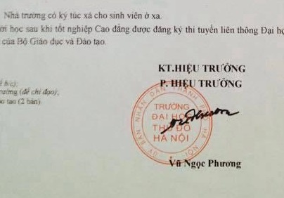 Lanh dao DH Thu Do len tieng ve cong van tuyen sinh gia mao hinh anh