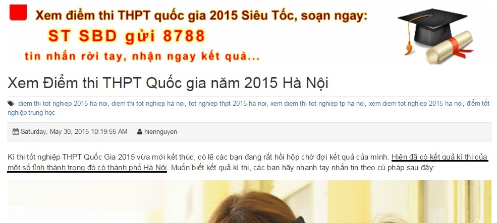 Chua cham thi xong da loan tin co diem DH tren mang hinh anh