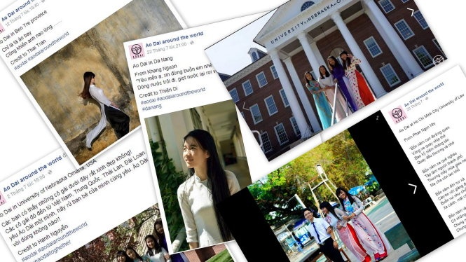 Fanpage là bộ sưu tập hình ảnh áo dài từ khắp mọi nơi. Ảnh chụp từ fanpage của Thu Thủy