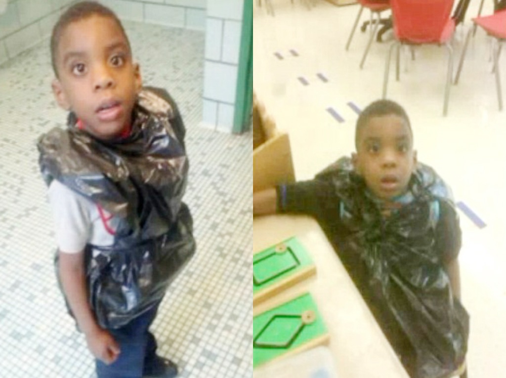 Giao vien boc hoc sinh trong tui rac gay buc xuc hinh anh