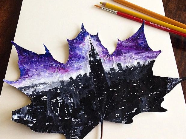 Bo tranh tu la cay cua co gai 16 tuoi hinh anh