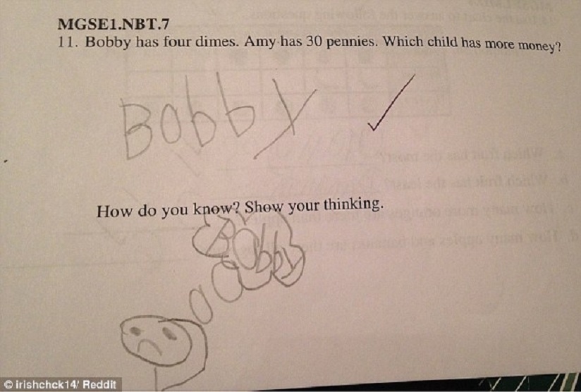 Dan mang thich thu truoc dap an ngo nghinh cua cau be lop 1 hinh anh