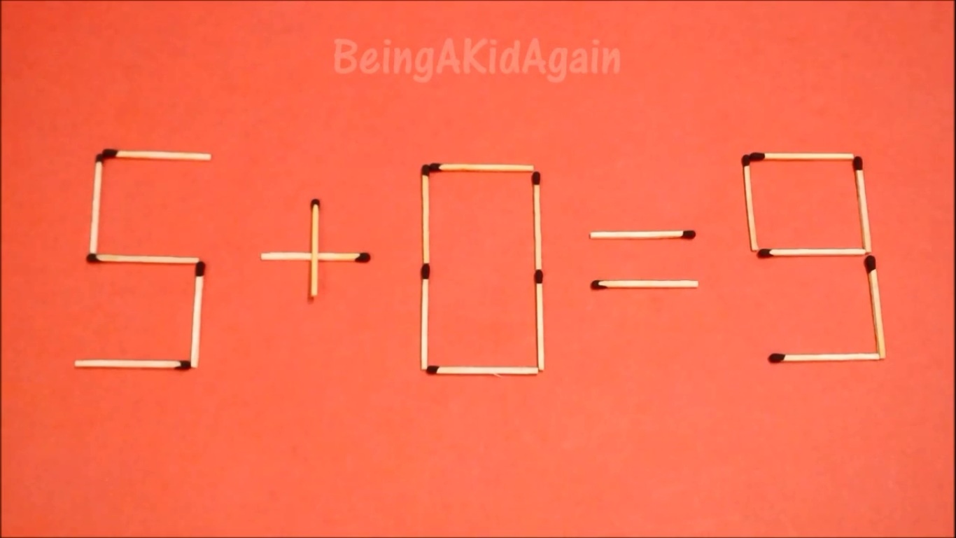 5 + 0 = 9 thành 9 - 0 = 9.