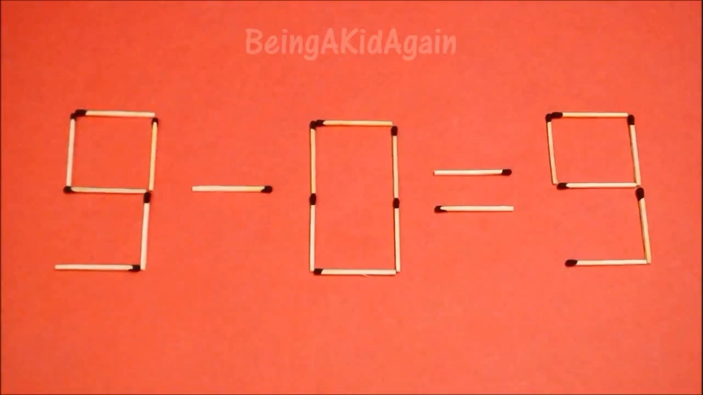 5 + 0 = 9 thành 9 - 0 = 9.