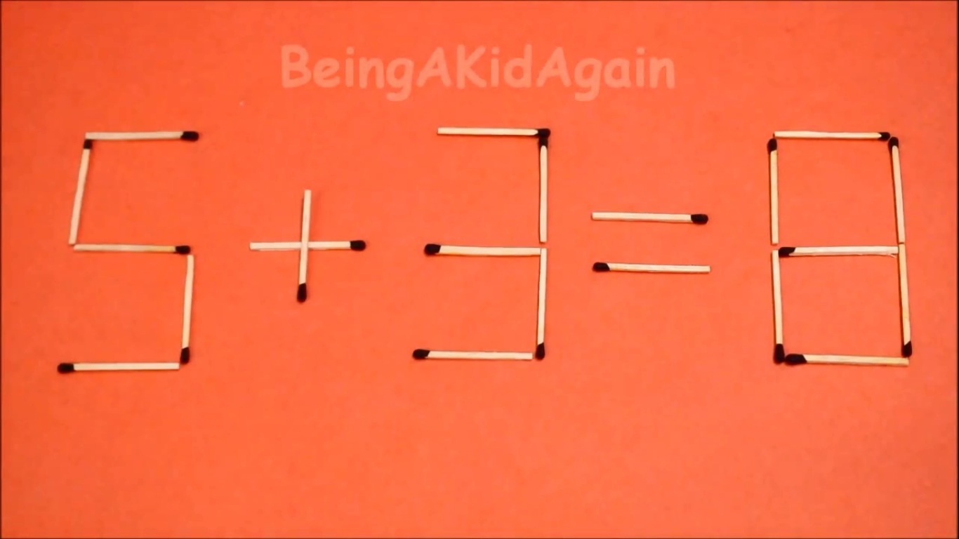 5 + 5 = 8 thành 5 + 3 = 8.