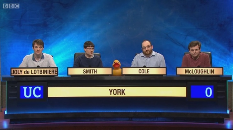 Barto Joly de Lotbiniere là thí sinh của đội tuyển Đại Học York