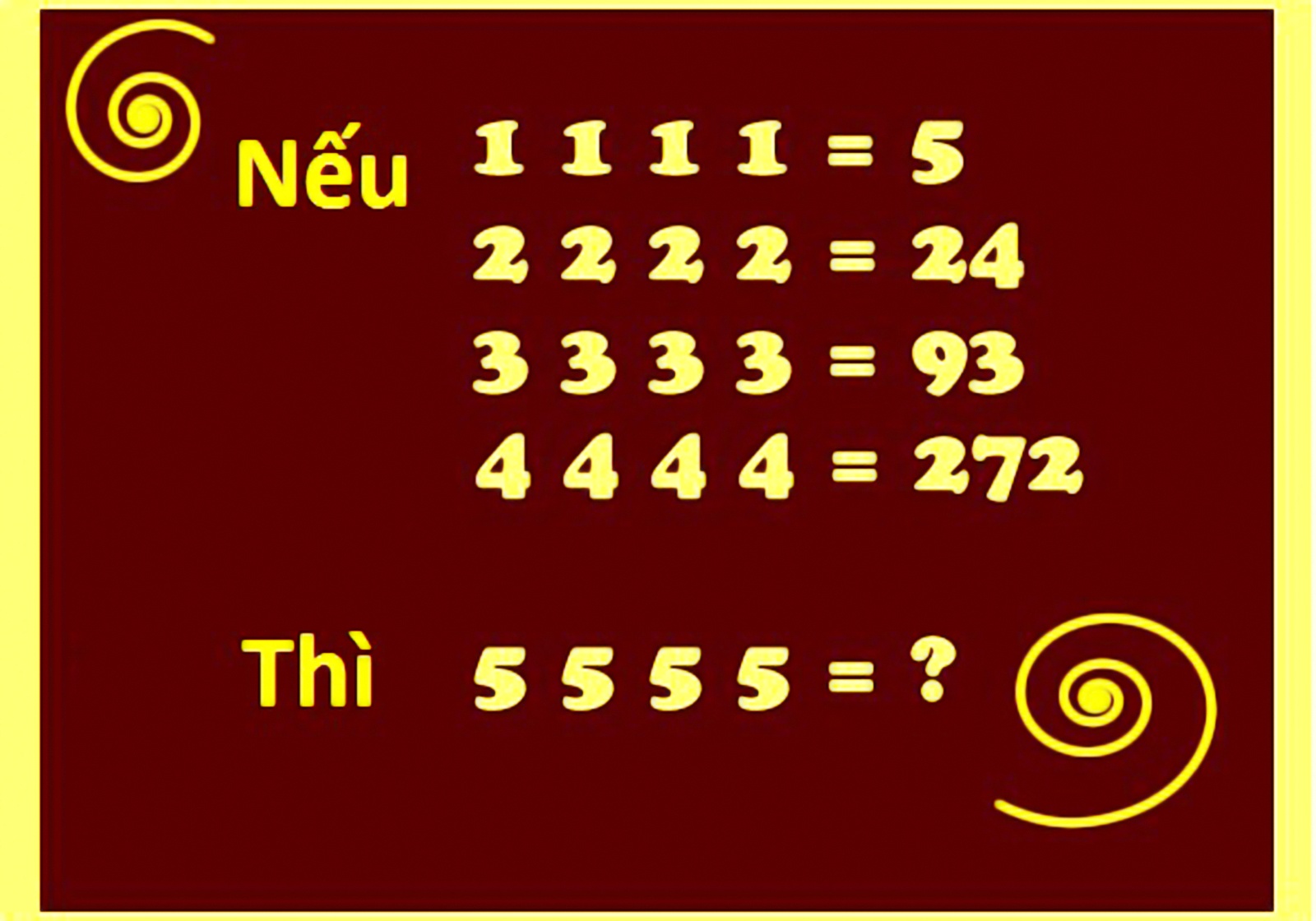 Bai toan hoc bua: 5 5 5 5 = ? hinh anh