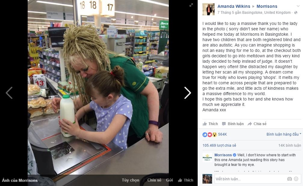 nu nhan vien sieu thi giup co be mu tu ky anh 1