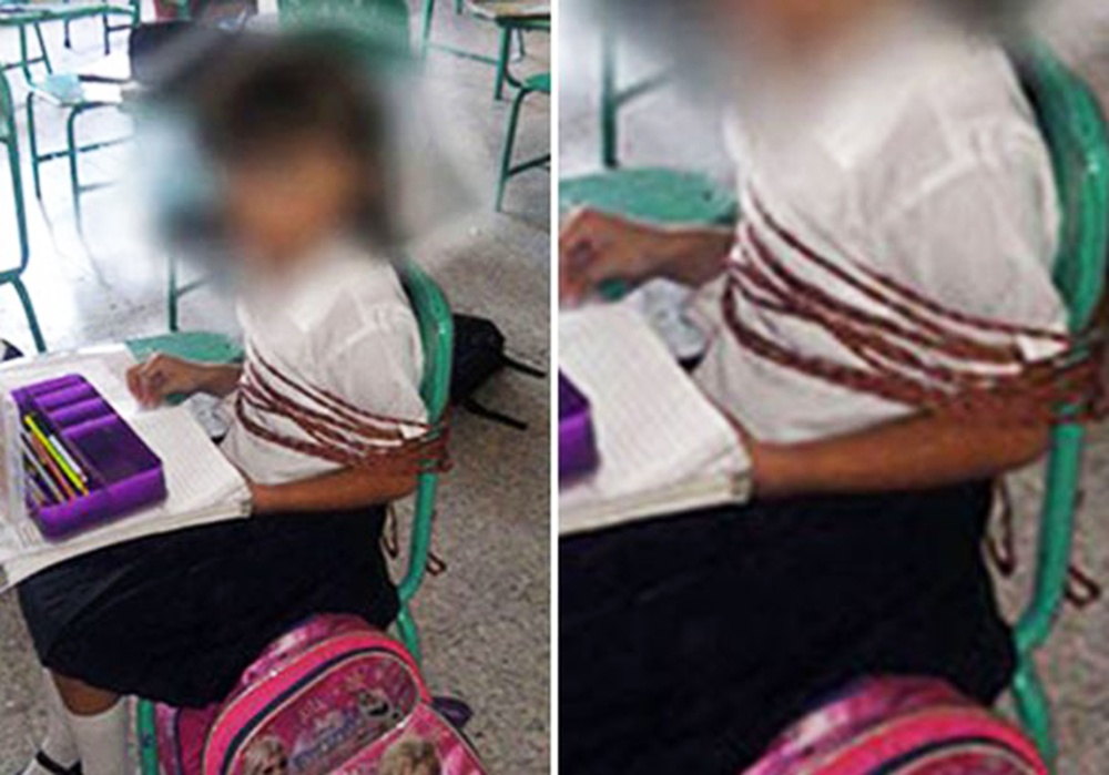 Giao vien troi hoc sinh 6 tuoi theo yeu cau cua phu huynh hinh anh