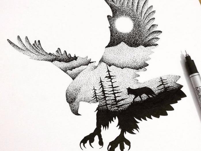 Chang trai ve tranh tu hang nghin cham nho li ti hinh anh