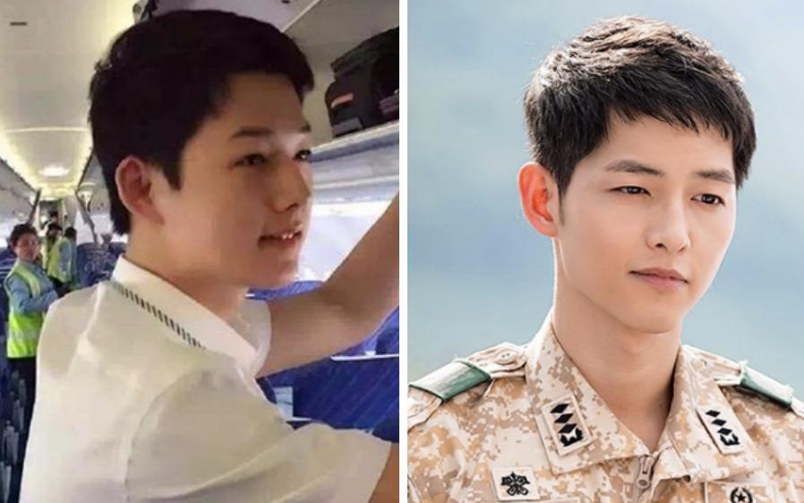 Chang tiep vien hang khong noi tieng vi giong Song Joong Ki hinh anh