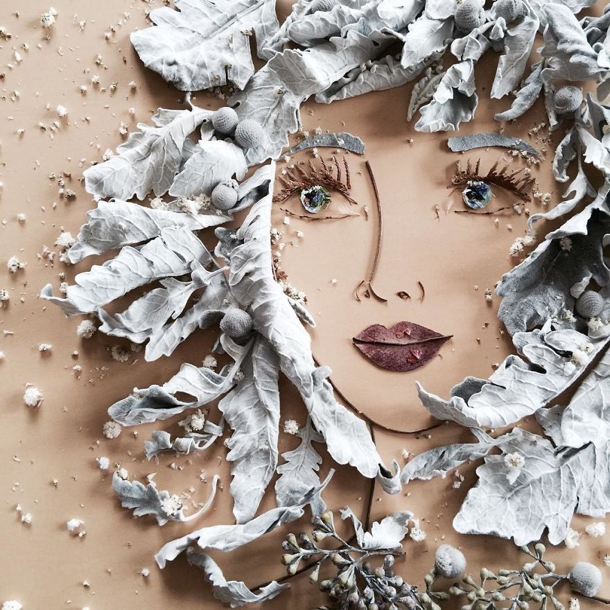 co gai ve tranh bang hoa anh 4