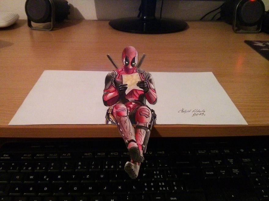 Chang trai co tai ve tranh 3D anh 6