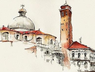 Hoa si Han Quoc ve tranh mau nuoc theo phong cach doc dao hinh anh