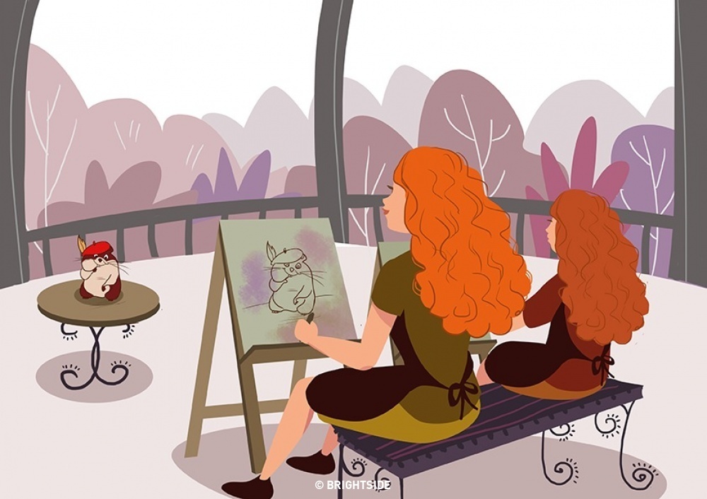 bo tranh me va con gai anh 9