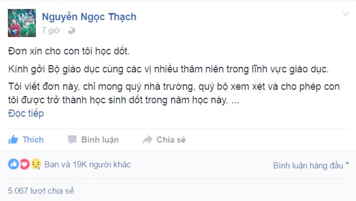 đơn xin cho con học dốt ảnh 1 don xin cho con hoc dot anh 1