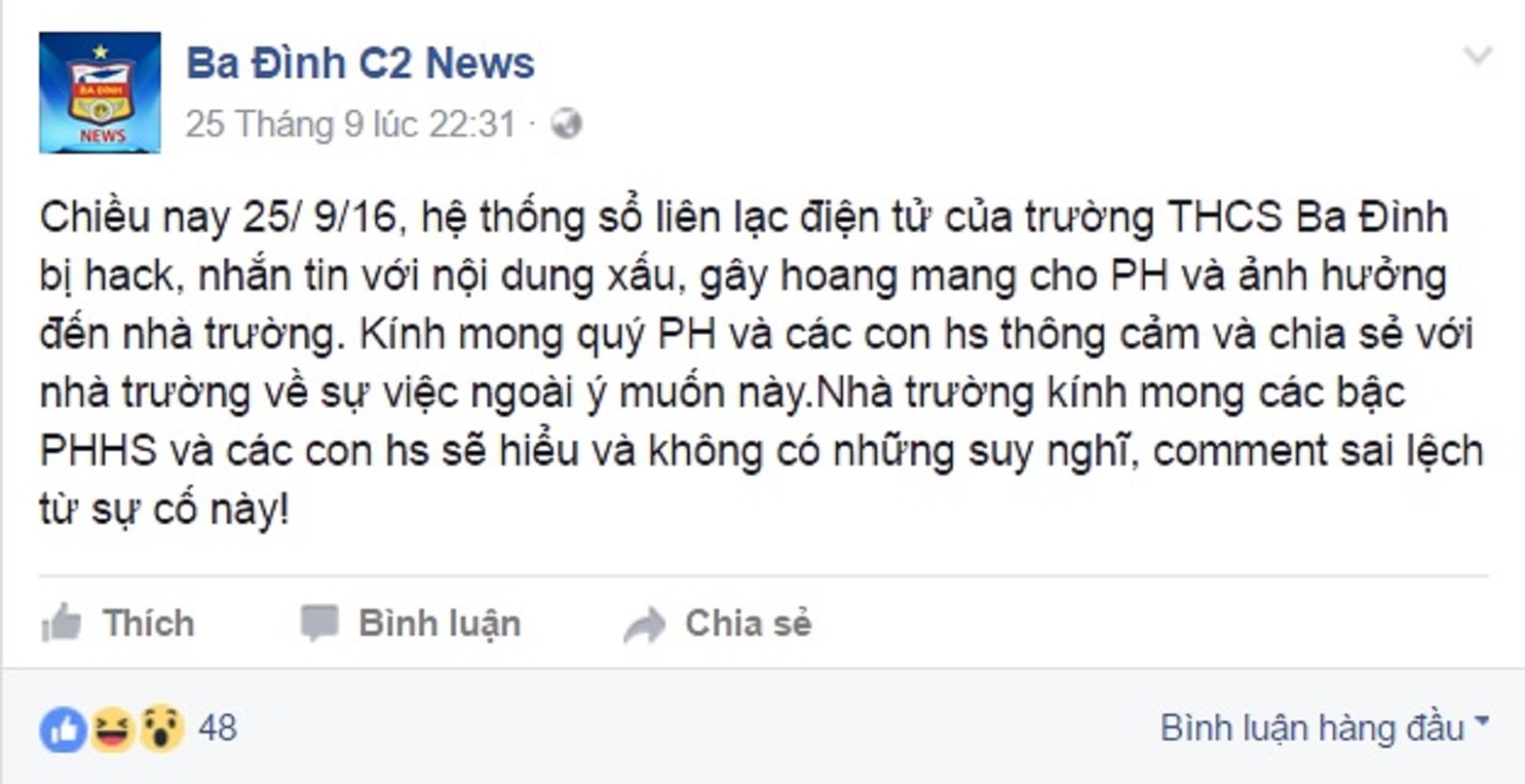 Trường gửi tin nhắn xúc phạm học sinh ảnh 1 Truong gui tin nhan xuc pham hoc sinh anh 1