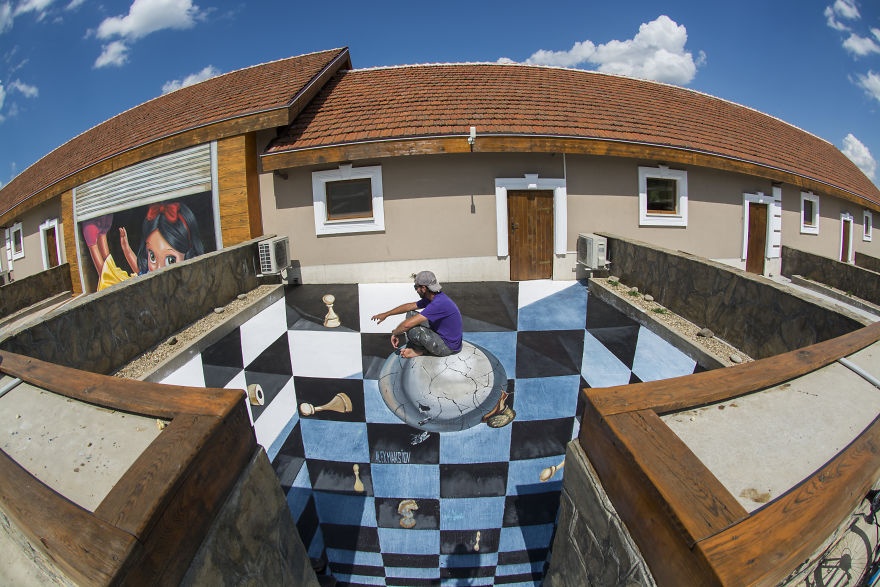 chang hoa si ve tranh 3D nhu that anh 5