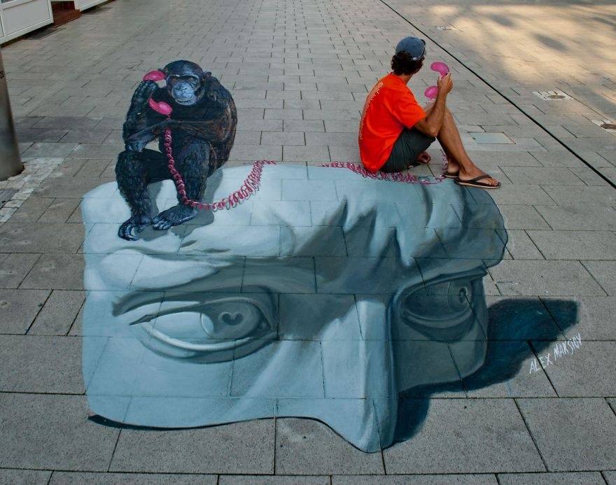 chang hoa si ve tranh 3D nhu that anh 8