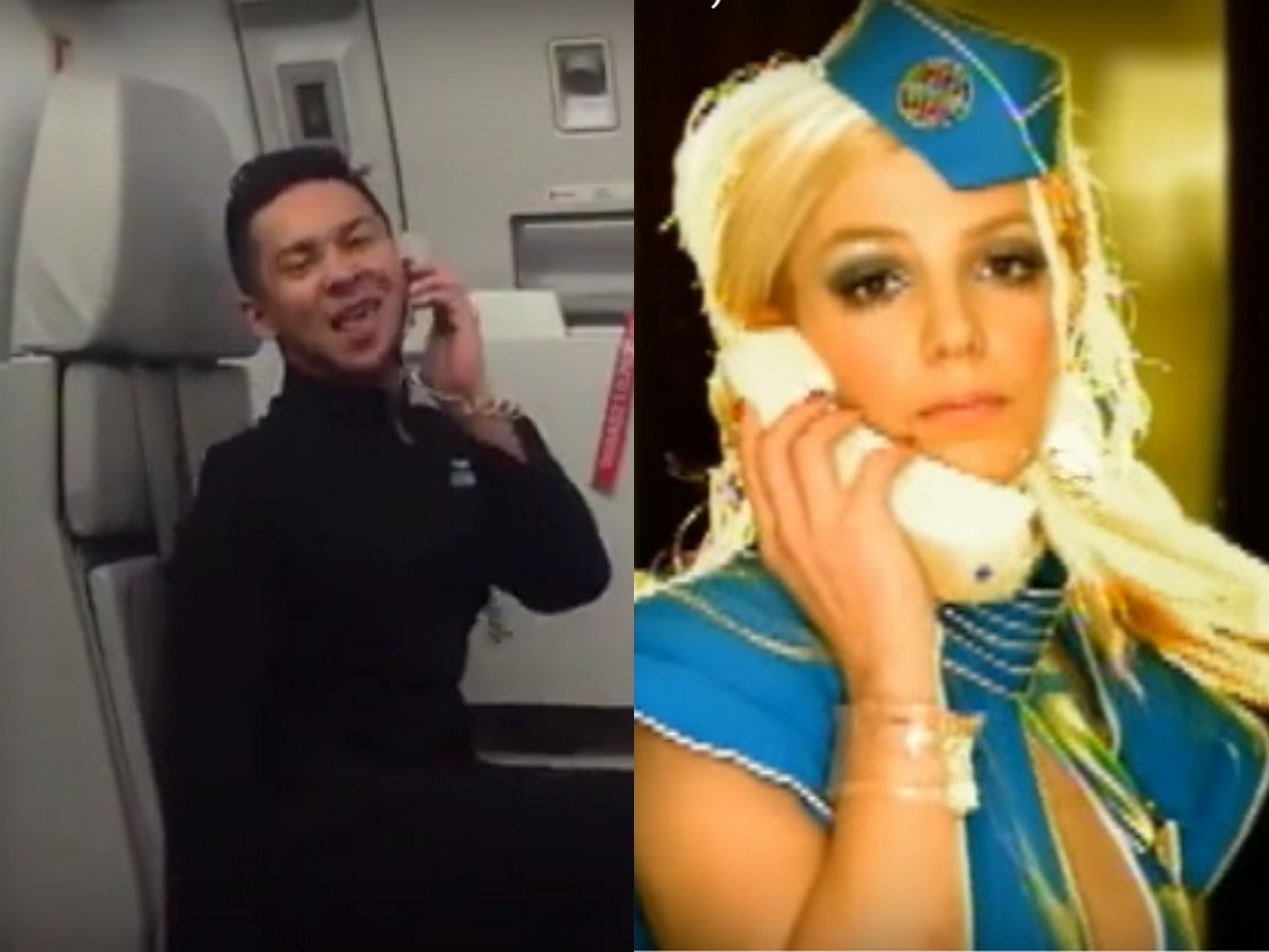 nam tiep vien nhay trong may bay anh 1