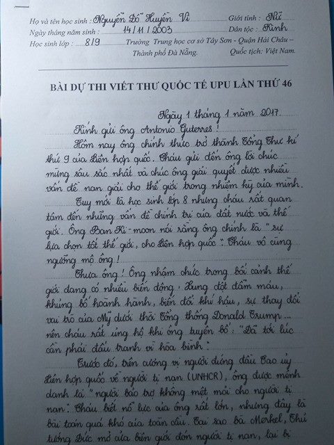 Cuộc thi viết thư UPU ảnh 2 Cuoc thi viet thu UPU anh 2