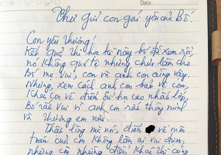 Buc thu xuc dong cua bo gui con gai dat diem kem cuoi hoc ky hinh anh