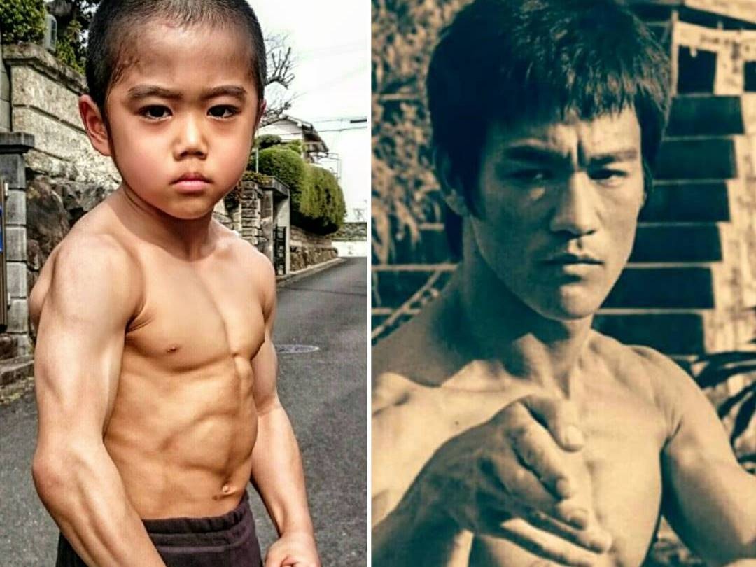 Cau be 7 tuoi co co bap cuon cuon, mua vo nhu Ly Tieu Long hinh anh